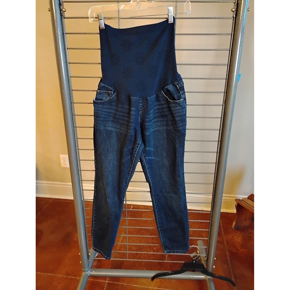 Jessica Simpson Maternity Secret Fit Belly Skinny Jeans Dark Wash Petite Large